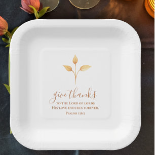 Assiettes En Carton Donnez Merci Aquarelle Minimale Thanksgiving