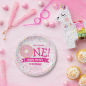 Assiettes En Carton Donut 1er Anniversaire Fille Arc-en-ciel arroses P (Fête)