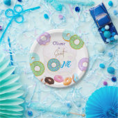 Assiettes En Carton Donut 1er anniversaire garçon (Fête)