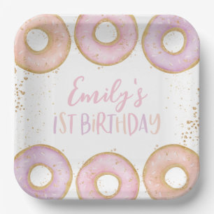 Assiettes En Carton Donut 1er Anniversaire Plaques papier personnalisé