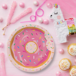Assiettes En Carton Donut Anniversaire Donut avec arrosage anniversair