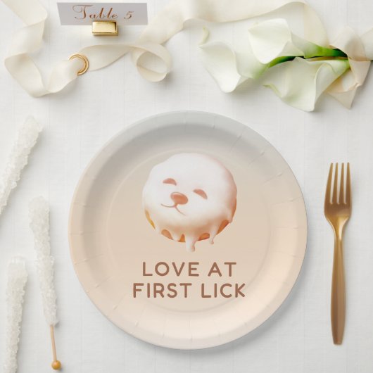 Assiettes En Carton Donut Dream: Glazed Smile Pup  (Mariage)