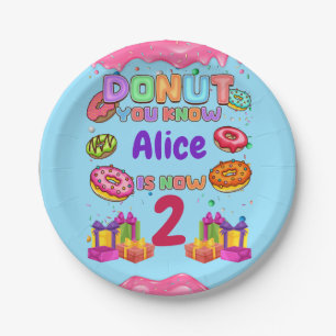 Assiettes En Carton Donut Personnalisé Couleur Parsemé Fête d'Annivers