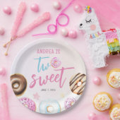 Assiettes En Carton Donut Two Sweet Girl 2e anniversaire (Fête)