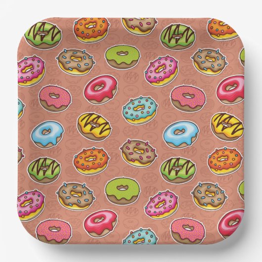 Assiettes En Carton Donuts (Recto)
