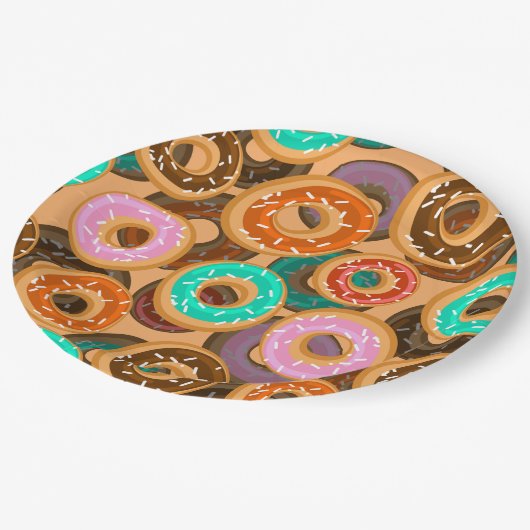 Assiettes En Carton Donuts avec Motif d'arrosage (Angle)