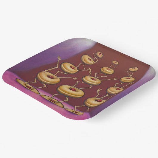 Assiettes En Carton Donuts Danser Whimsical Doughnut Caractères (Angulaire)