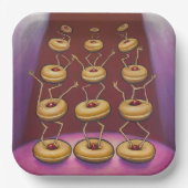 Assiettes En Carton Donuts Danser Whimsical Doughnut Caractères (Recto)