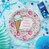 Assiettes En Carton Donuts Macarons Cupcake Ice Cream Personnalisé Ann (Fête)