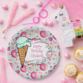 Assiettes En Carton Donuts Macarons Cupcake Ice Cream Personnalisé Ann (Fête)