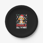 Assiettes En Carton Doodle All The Way Funny Goldendoodle Santa Hat Ch (Devant)
