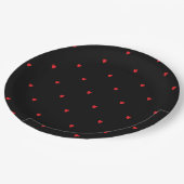 Assiettes En Carton Doodle Coeur Motif Rouge Noir Personnalisé Joli (Angle)