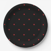 Assiettes En Carton Doodle Coeur Motif Rouge Noir Personnalisé Joli (Devant)