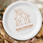 Assiettes En Carton Doodle Gingerbread House Merry Christmas