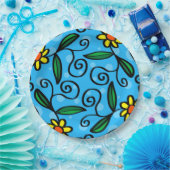 Assiettes En Carton Doodle Jaune Art Dessins Plaques Papier (Fête)