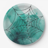 Assiettes En Carton Doodle Spiderweb sur Vert (Devant)