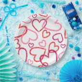 Assiettes En Carton Doodles Coeur tendance 01 (Fête)