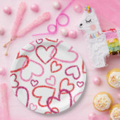 Assiettes En Carton Doodles Coeur tendance 01 (Fête)