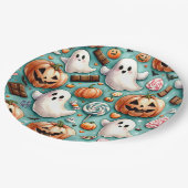 Assiettes En Carton Doodles d'Halloween (Angle)