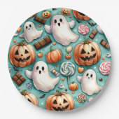 Assiettes En Carton Doodles d'Halloween (Devant)