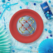 Assiettes En Carton Doodling sur le symbole des Bliss pacifiques (Fête)