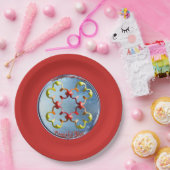 Assiettes En Carton Doodling sur le symbole des Bliss pacifiques (Fête)