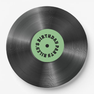Assiettes En Carton Dossier Vinyl Album personnalisé fête d'annivers