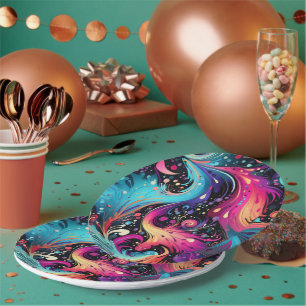 Assiettes En Carton Dots et torsades teinture à carreaux teinture masq