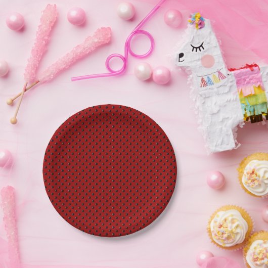 Assiettes En Carton Dots-rouges-et-noirs-ladybug (Fête)