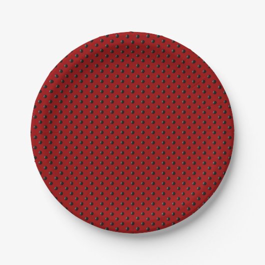 Assiettes En Carton Dots-rouges-et-noirs-ladybug (Devant)