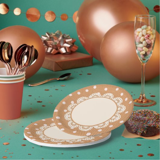 Assiettes En Carton Dotty Delight Orange (Multi)