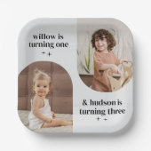 Assiettes En Carton Double Arc Photo Joint Anniversaire Papier Napkin (Recto)