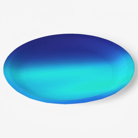 Assiettes En Carton Double bande Lune Ombre Effet Bleu (Angle)