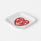 Assiettes En Carton Double Bonheur 囍 Shuangxi Chinese Hanzi Heart (Angulaire)