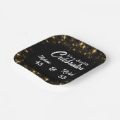Assiettes En Carton Double célébration Joyeux Anniversaire Noir Or (Angulaire)