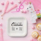 Assiettes En Carton Double célébration Joyeux Anniversaire Or Blanc (Fête)