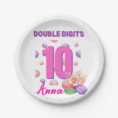 Assiettes En Carton Double chiffres Macaron adolescent Anniversaire fi (Devant)