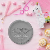 Assiettes En Carton Double coeur sur la plage et les plaques de mariag (Fête)