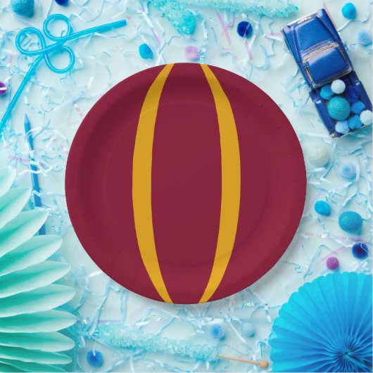 Assiettes En Carton Double Stripe Custom Party Paper Plate (Fête)
