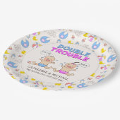 Assiettes En Carton Double Trouble Twin Boy & Girl Baby shower (Angle)