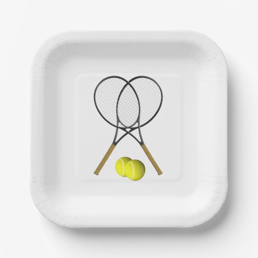 Assiettes En Carton Doubles de tennis  (Recto)