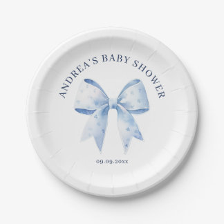 Assiettes En Carton Douce Baby-Shower Arc-en-Ciel Bleu