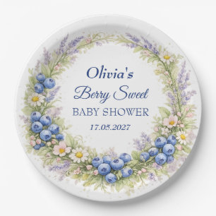 Assiettes En Carton Douce Baby Shower Blueberry Bébé Fille Garçon