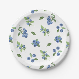 Assiettes En Carton Douce Baie Fête de Bébé Myrtille