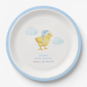 Assiettes En Carton Douce Ciel Bleu Nuage Petite Fête de Naissance de 