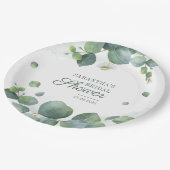 Assiettes En Carton Douce eau-forte de baptême de mariage à la verdure (Angle)