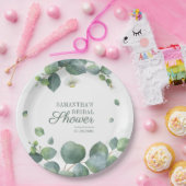 Assiettes En Carton Douce eau-forte de mariage avec verdure d'eucalypt (Fête)