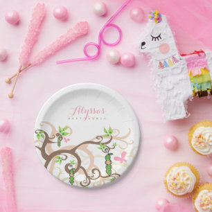 Assiettes En Carton Douce Fée Rose Capriceuse Petite Pois Dans Une Cos