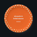 Assiettes En Carton Douce Fête de Mariage Personnalisée avec des Margu<br><div class="desc">Assiettes en Papier Personnalisées pour Fête de Mariage avec des Marguerites Orange Vintage</div>