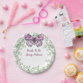 Assiettes En Carton Douce Fête de Mariée Papillon Rose Feuillage (Fête)